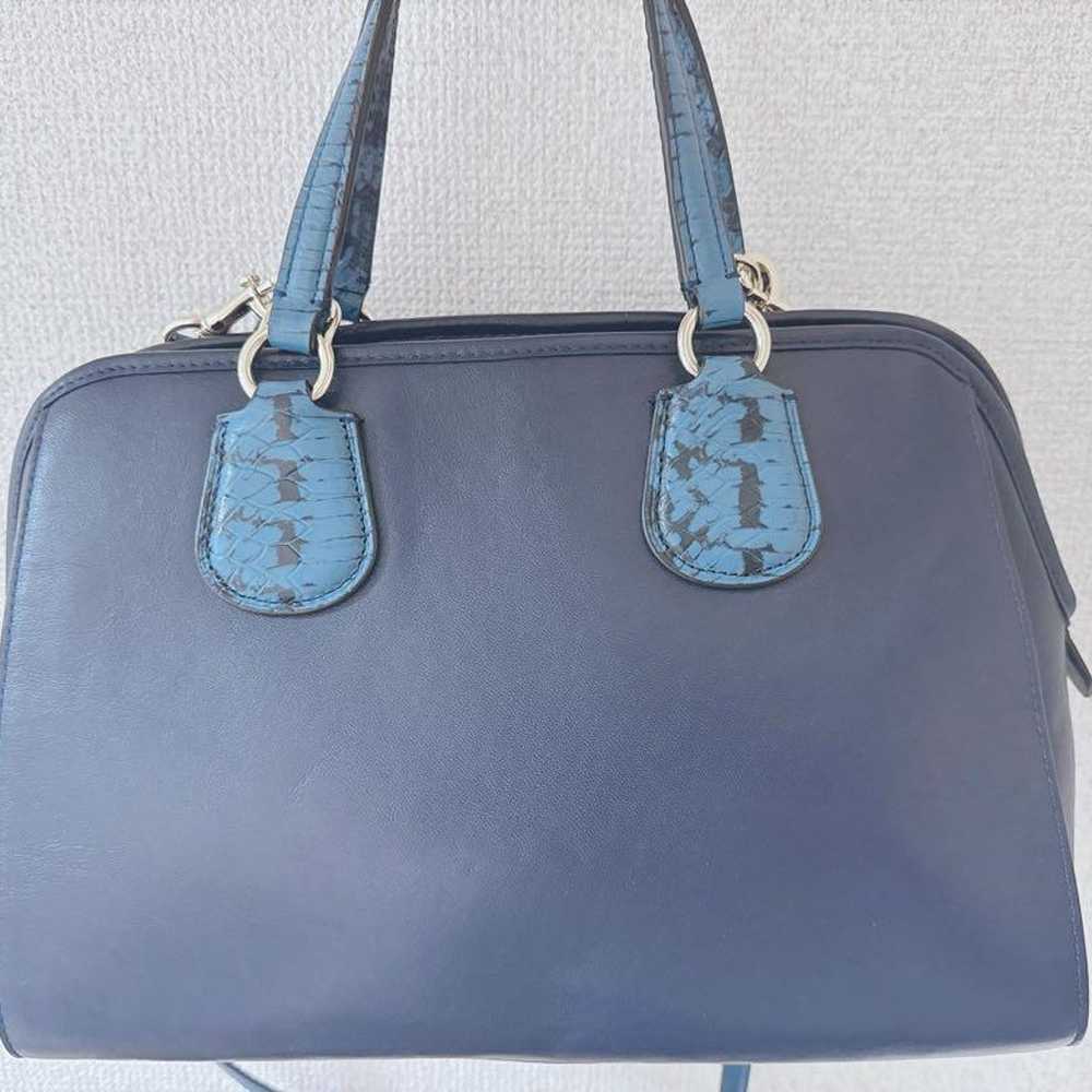 COACH Navy Blue Handbag - image 2