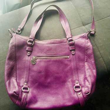 Coach Alexandra Convertible pebble leather purple… - image 1