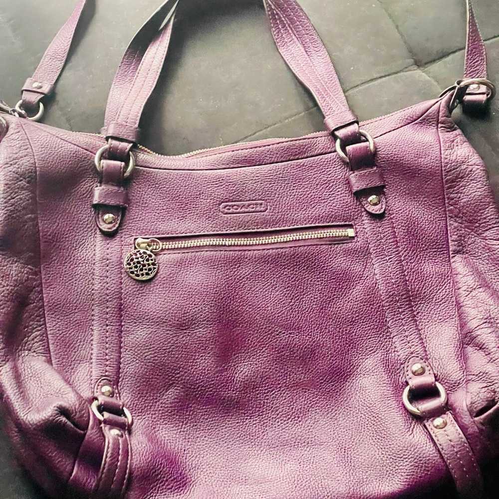 Coach Alexandra Convertible pebble leather purple… - image 2