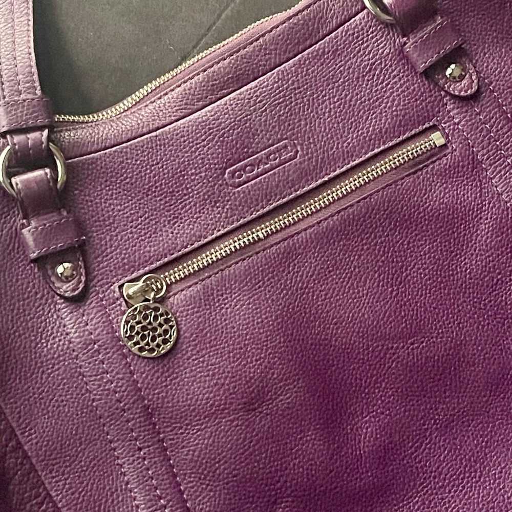 Coach Alexandra Convertible pebble leather purple… - image 3