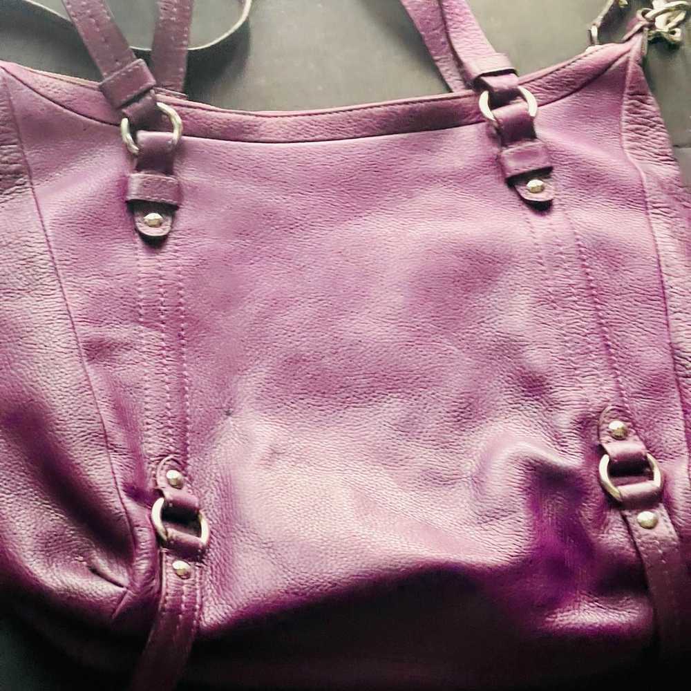 Coach Alexandra Convertible pebble leather purple… - image 4