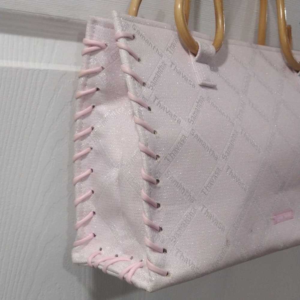 Samantha Thavasa Pink Quilted Tote Bag Handbag - … - image 6