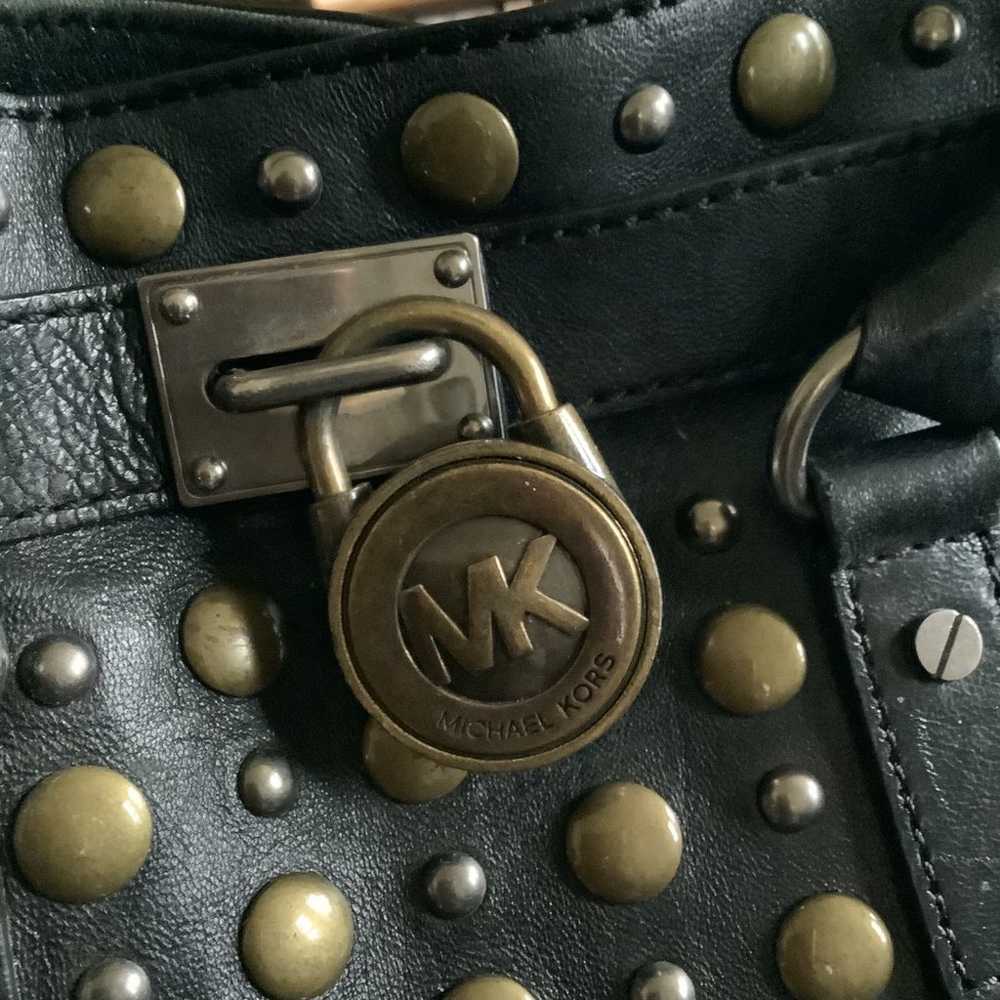 Michael Kors collection black lambskin leather Ha… - image 6