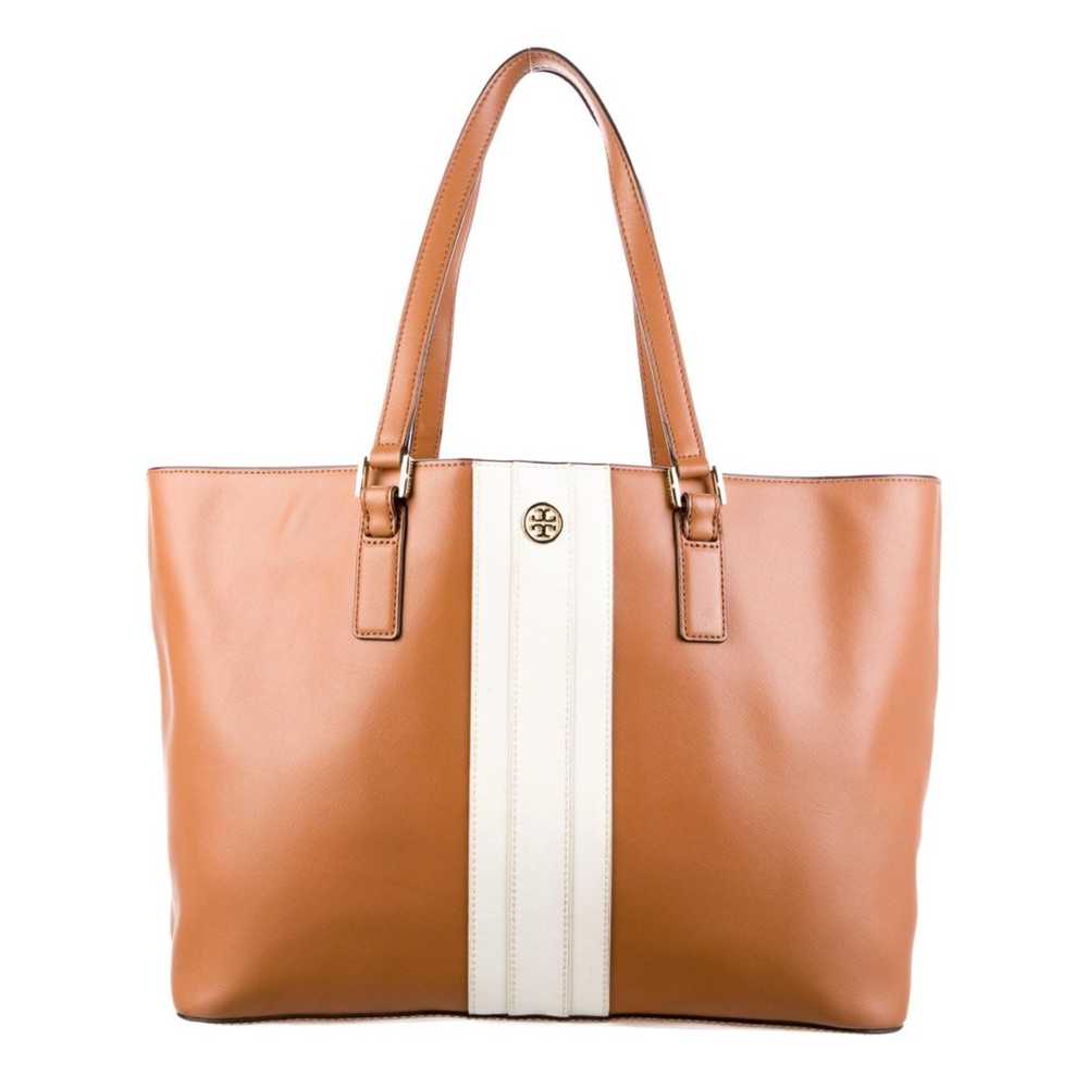 Tory Burch Saffiano Leather Robinson Striped E/W … - image 1