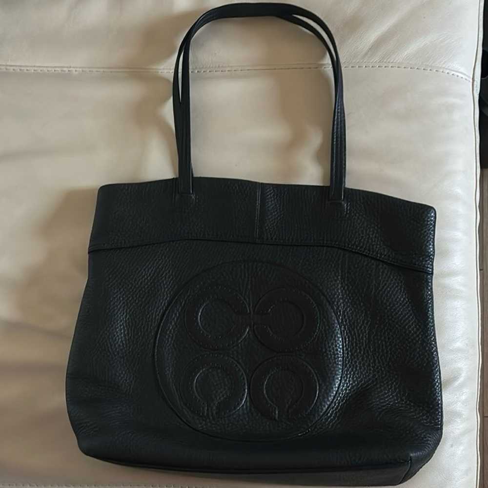 Coach Black Leather Julia Op Art Perry Tote Bag - image 3