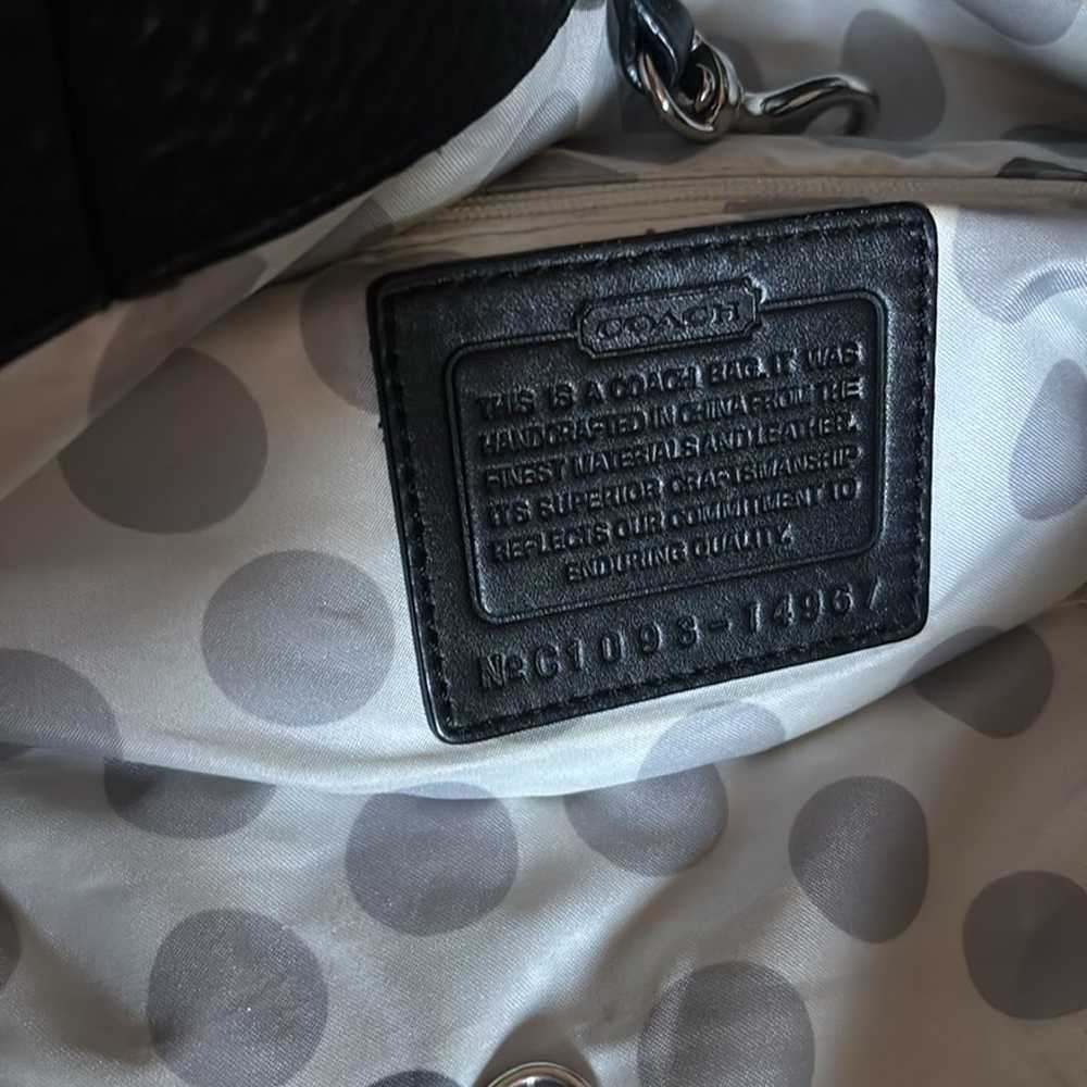 Coach Black Leather Julia Op Art Perry Tote Bag - image 7