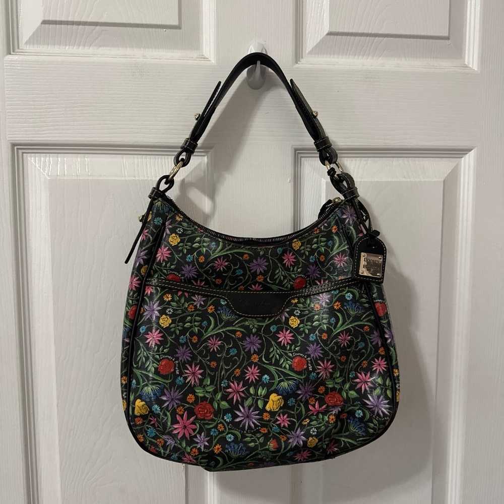 Dooney & Bourke Black Floral Botanical Hobo Shoul… - image 3