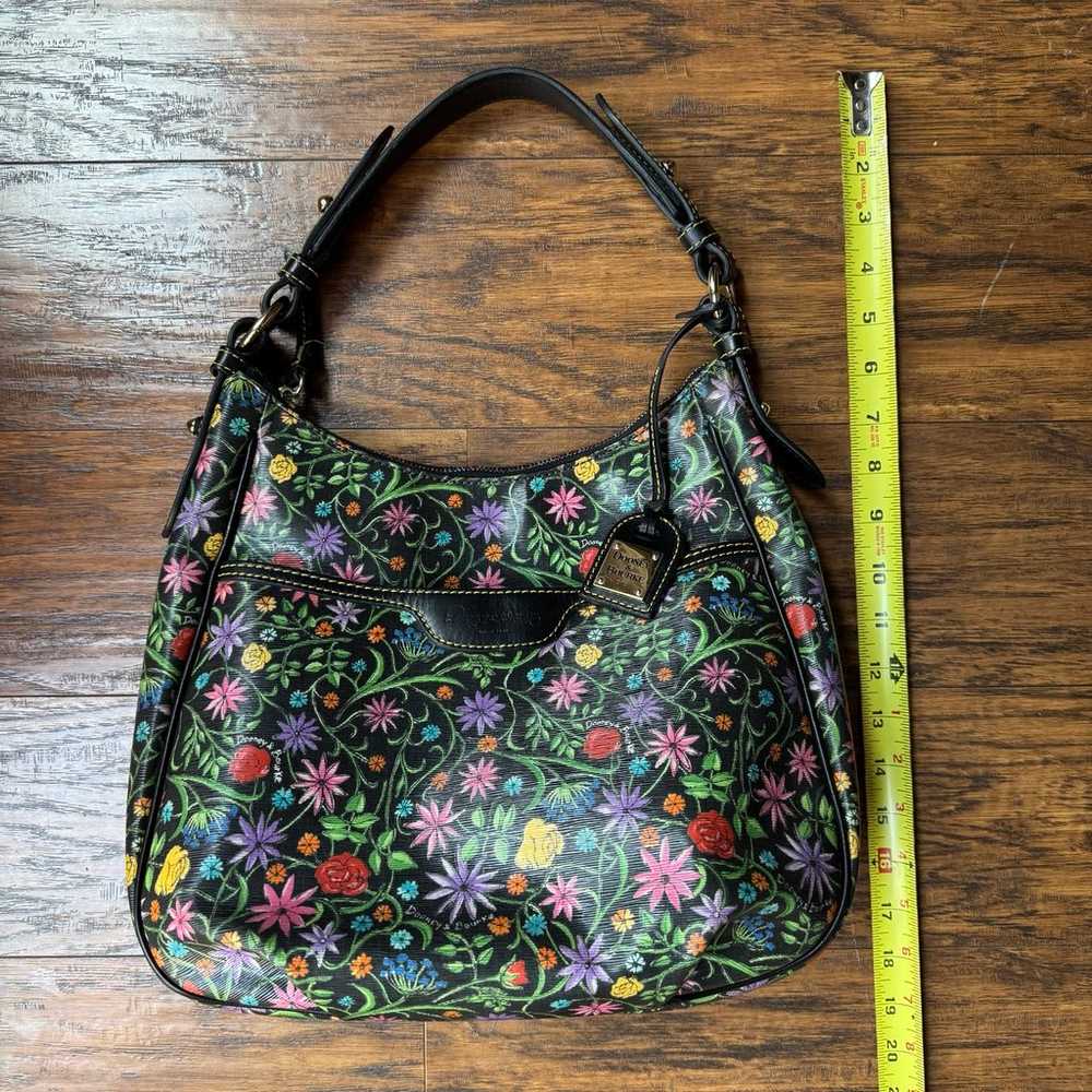 Dooney & Bourke Black Floral Botanical Hobo Shoul… - image 5