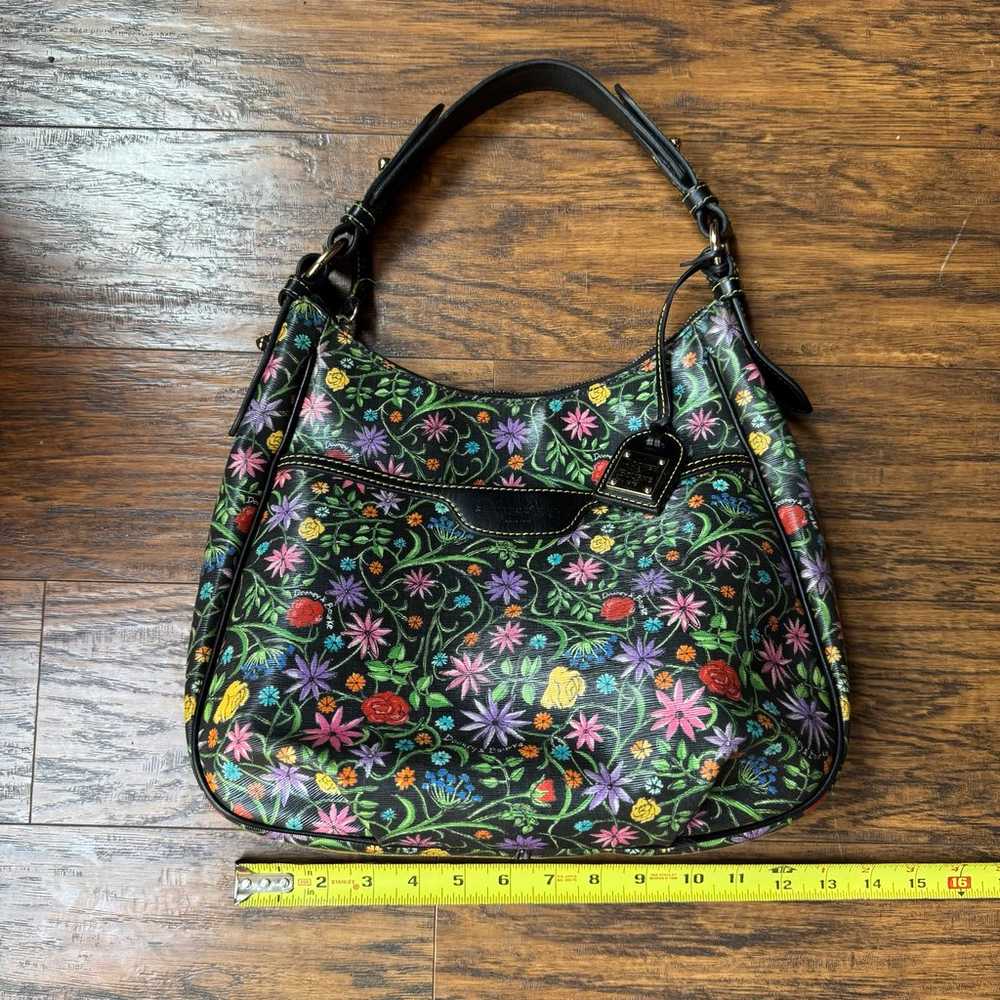 Dooney & Bourke Black Floral Botanical Hobo Shoul… - image 6