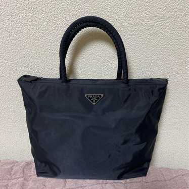 Prada Triangle Logo Handbag Nylon Black