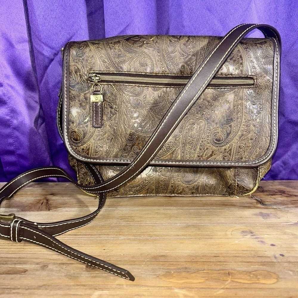 Vtg Y2K RELIC Messenger Bag Embossed Faux Tooled … - image 1