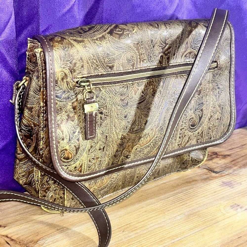 Vtg Y2K RELIC Messenger Bag Embossed Faux Tooled … - image 4