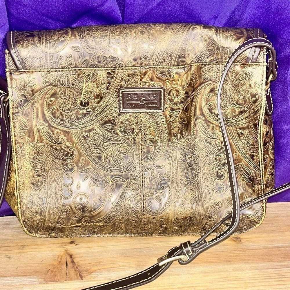 Vtg Y2K RELIC Messenger Bag Embossed Faux Tooled … - image 6