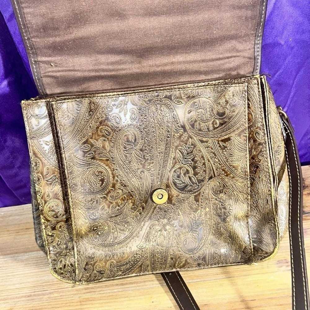 Vtg Y2K RELIC Messenger Bag Embossed Faux Tooled … - image 8