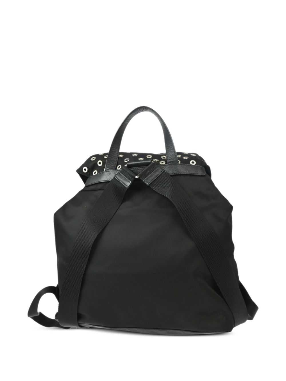 Prada Pre-Owned 2010s triangle-logo backpack - Bl… - image 2