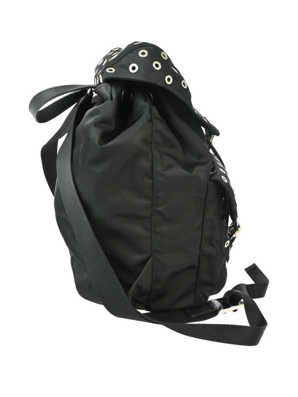 Prada Pre-Owned 2010s triangle-logo backpack - Bl… - image 3