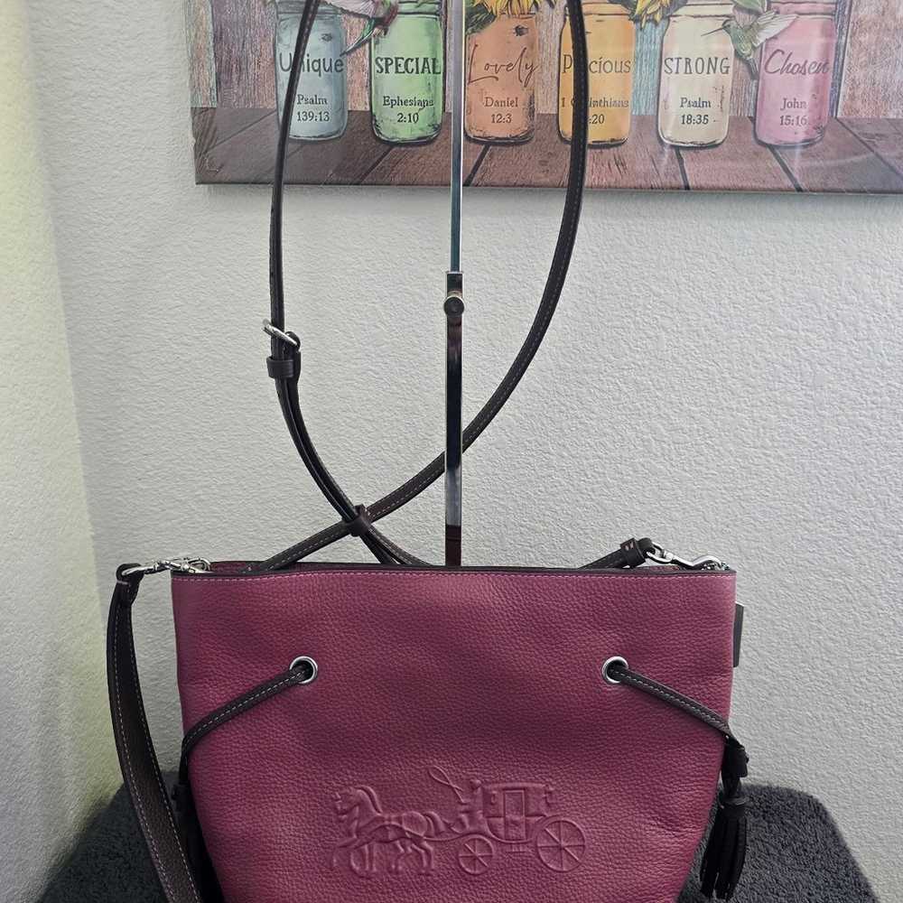 NWOT COACH CA134 Andy Crossbody 2 Way Maroon Pebb… - image 1