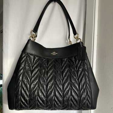 NWOT Coach Lexy Black Quilted Leather Shoulder Ba… - image 1