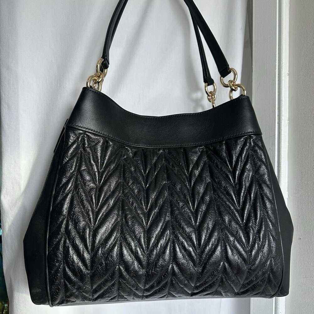 NWOT Coach Lexy Black Quilted Leather Shoulder Ba… - image 3