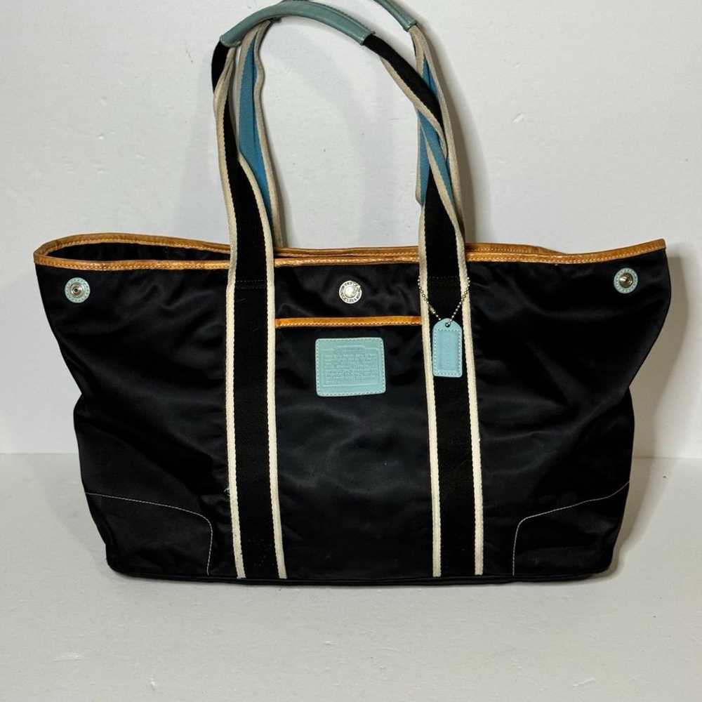 Coach Hampton Tote Dual Handles Satin Reversible … - image 1