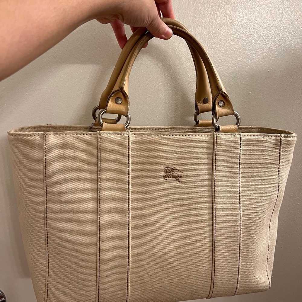 Burberry fabric beige canvas tote bag:)! - image 1