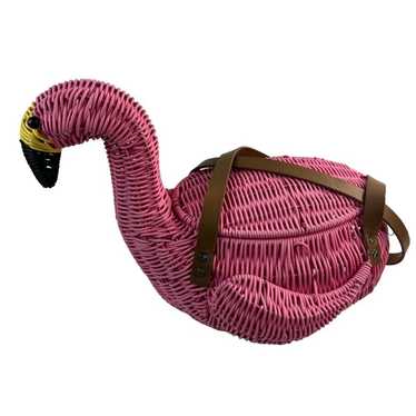 Pink Flamingo Shaped Bag Retro Pink Novelty Baske… - image 1