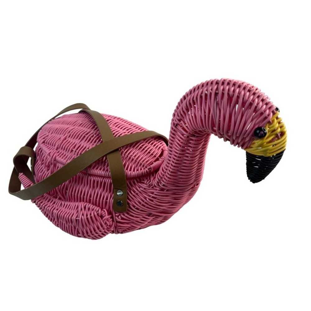 Pink Flamingo Shaped Bag Retro Pink Novelty Baske… - image 2