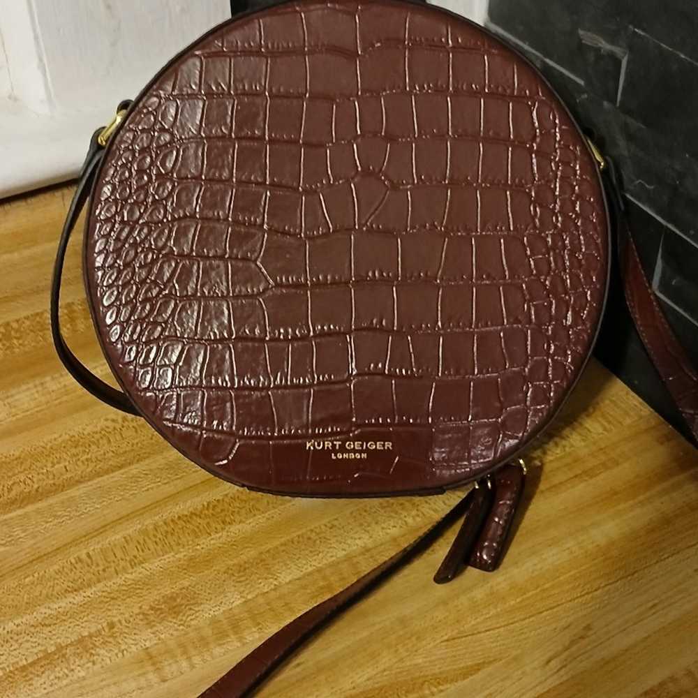 Authentic RARE Kurt Geiger Plum Croc Crossbody Bag - image 1