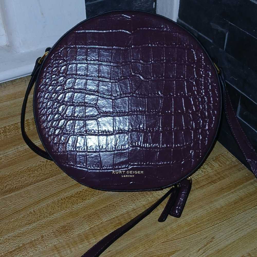 Authentic RARE Kurt Geiger Plum Croc Crossbody Bag - image 3