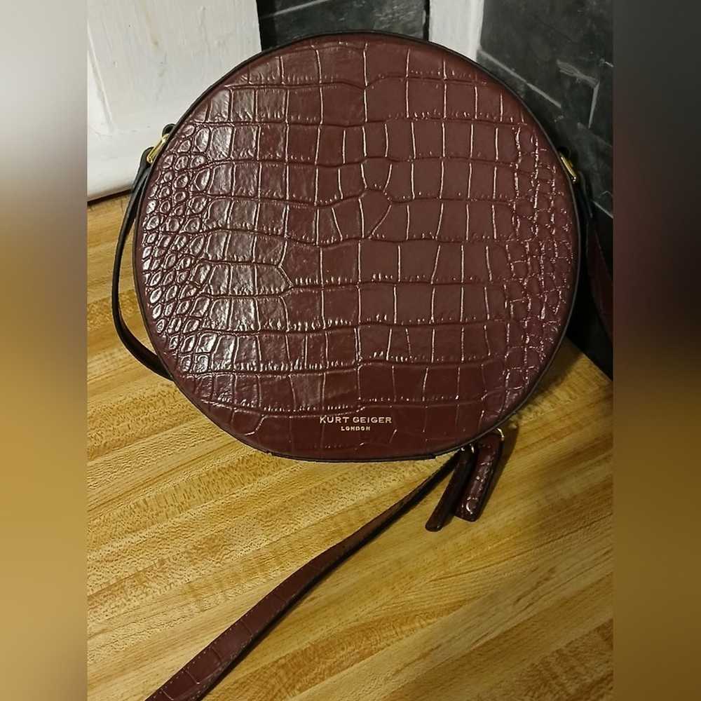 Authentic RARE Kurt Geiger Plum Croc Crossbody Bag - image 6