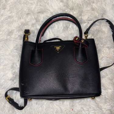 Prada Saffiano Cuir black/red small