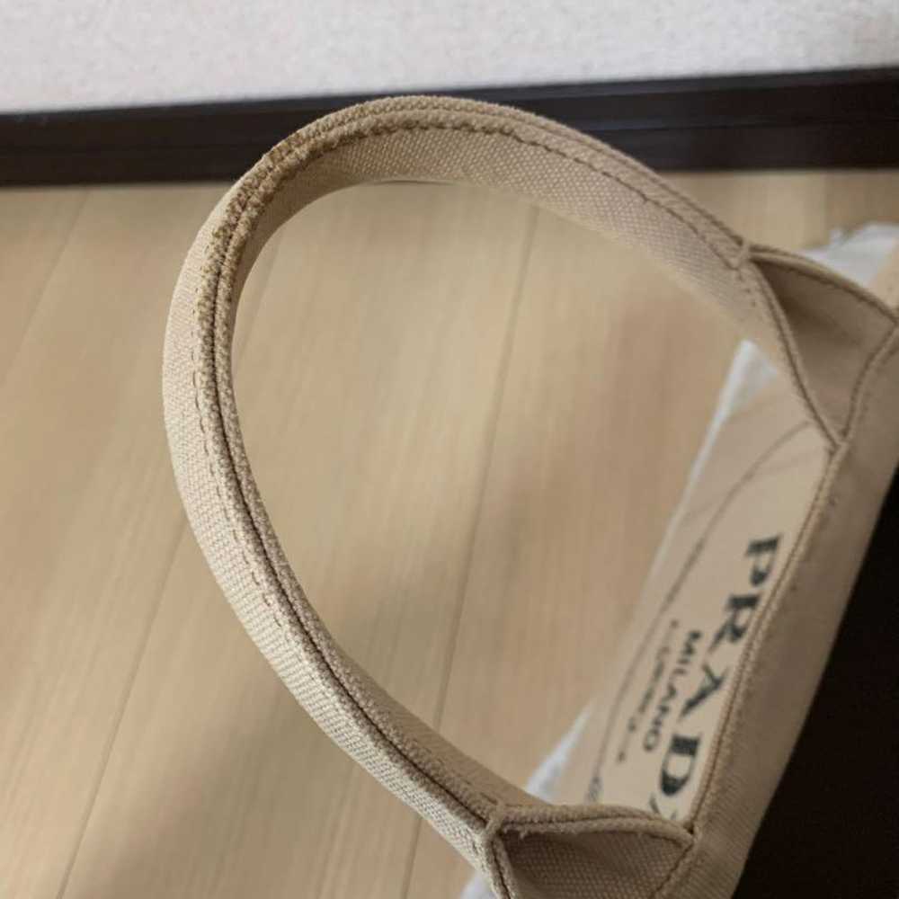 【Like New】PRADA Canapa Tote Bag Beige - image 4