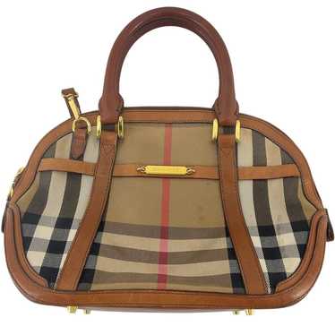 Burberry Bridle Orchard House Check Tan Leather C… - image 1