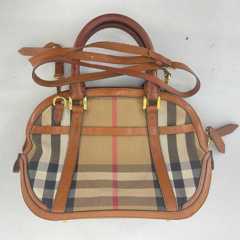 Burberry Bridle Orchard House Check Tan Leather C… - image 2