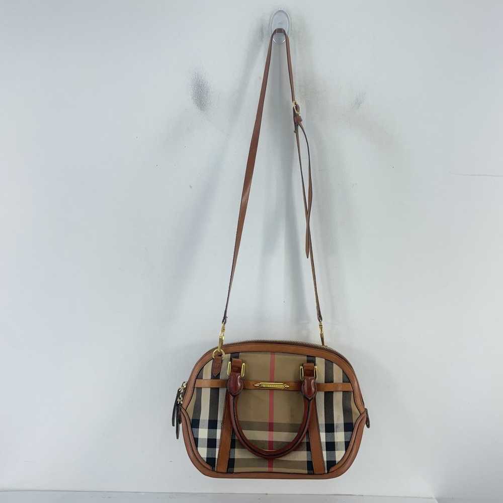 Burberry Bridle Orchard House Check Tan Leather C… - image 3