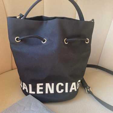 BALENCIAGA Drawstring Bucket XS Nylon Handbag - image 1