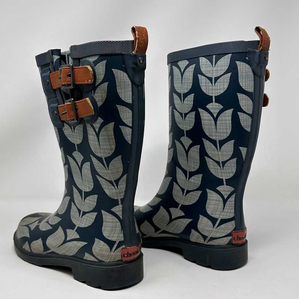 Chooka Retro Floral Tulip Rubber Rain Boots - image 10