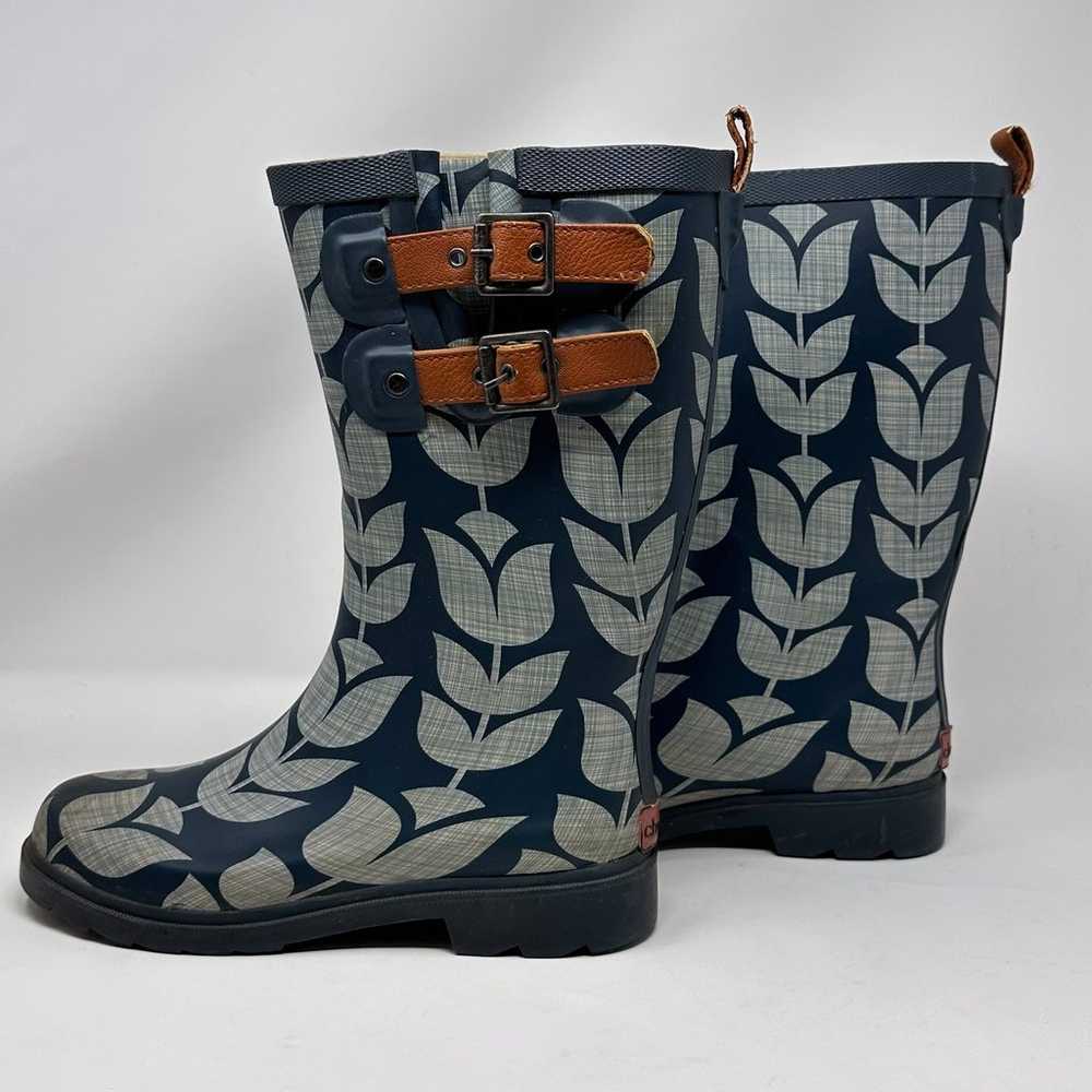 Chooka Retro Floral Tulip Rubber Rain Boots - image 11