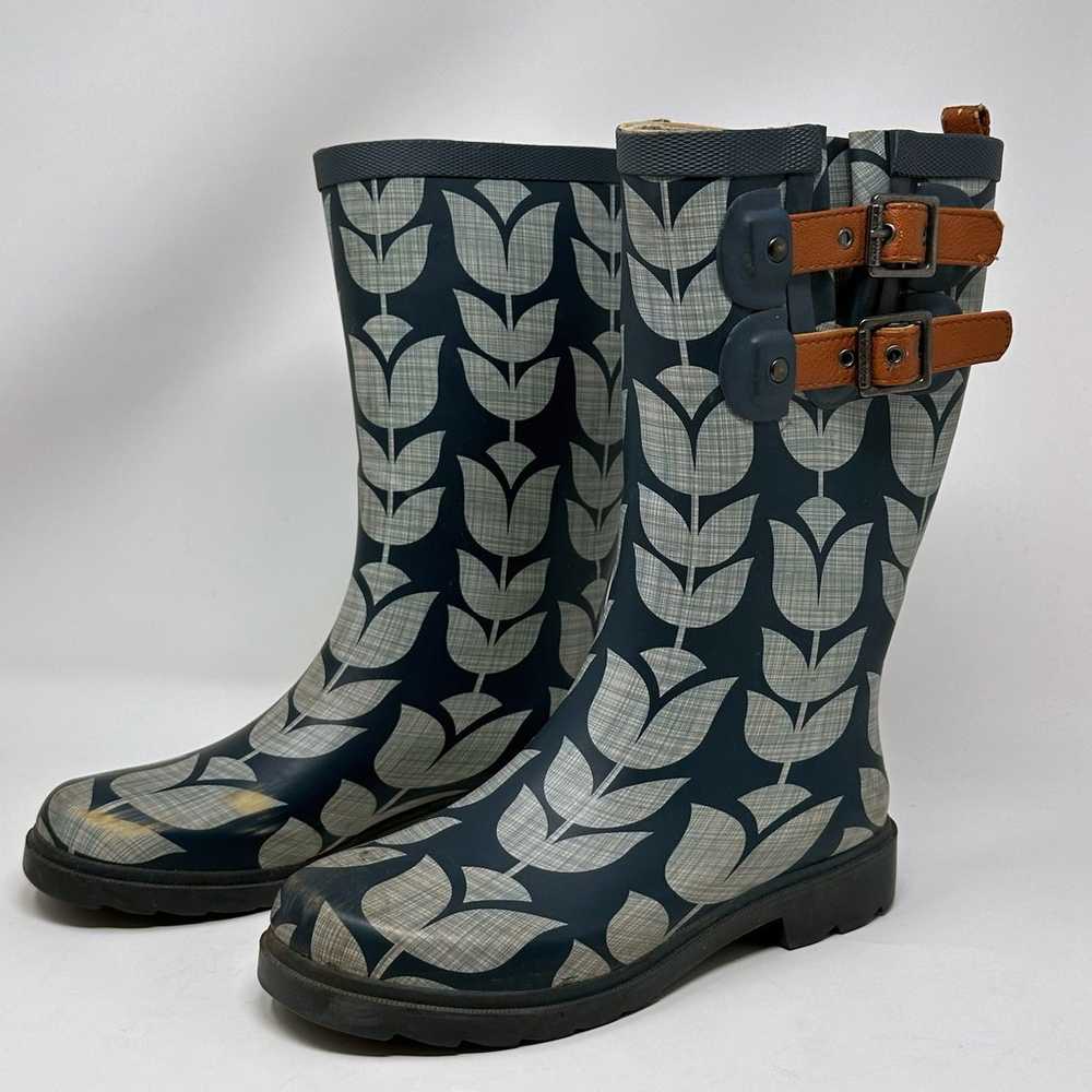 Chooka Retro Floral Tulip Rubber Rain Boots - image 12