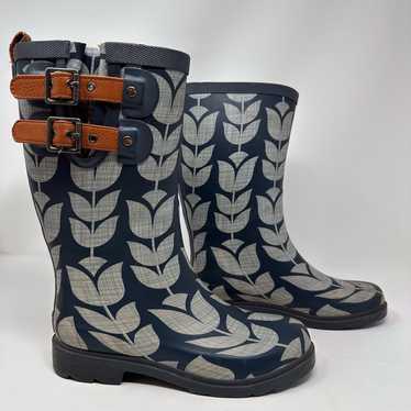 Chooka Retro Floral Tulip Rubber Rain Boots - image 1