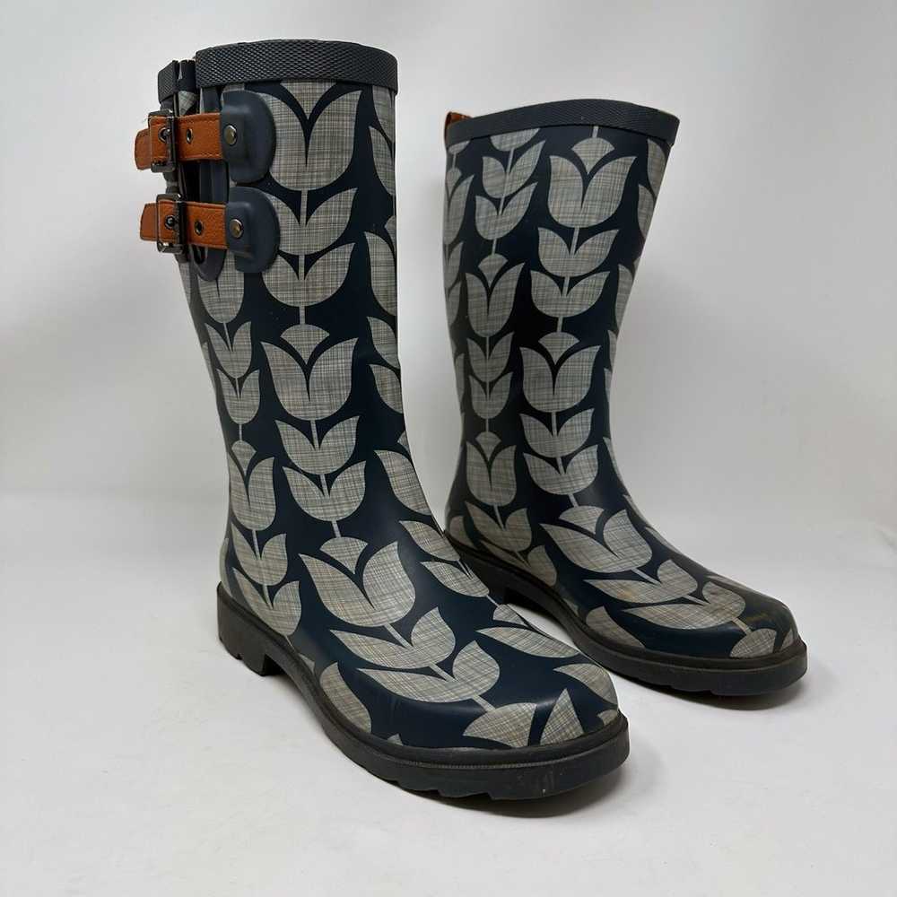 Chooka Retro Floral Tulip Rubber Rain Boots - image 3