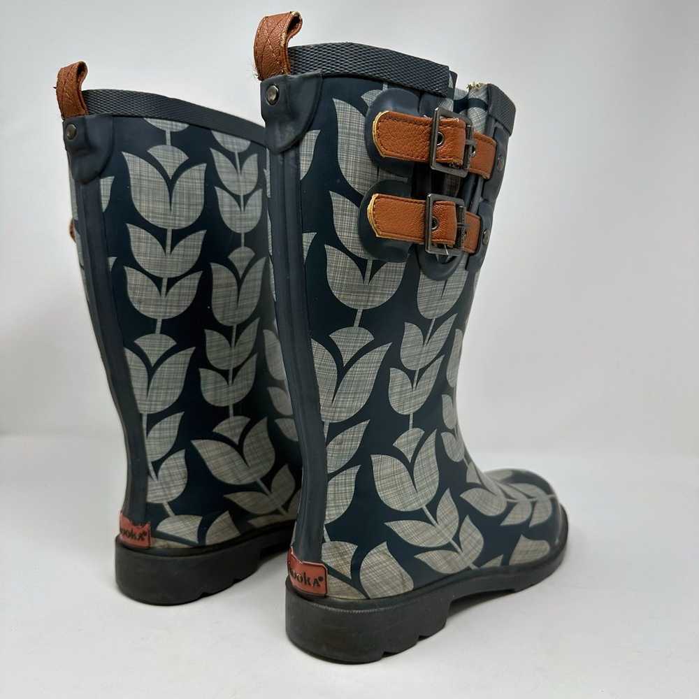 Chooka Retro Floral Tulip Rubber Rain Boots - image 7