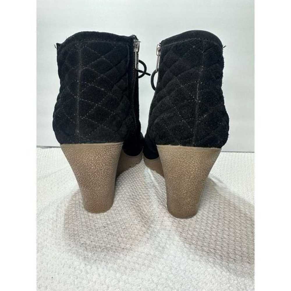 Mia black suede wedge heeled booties size 11 - image 5