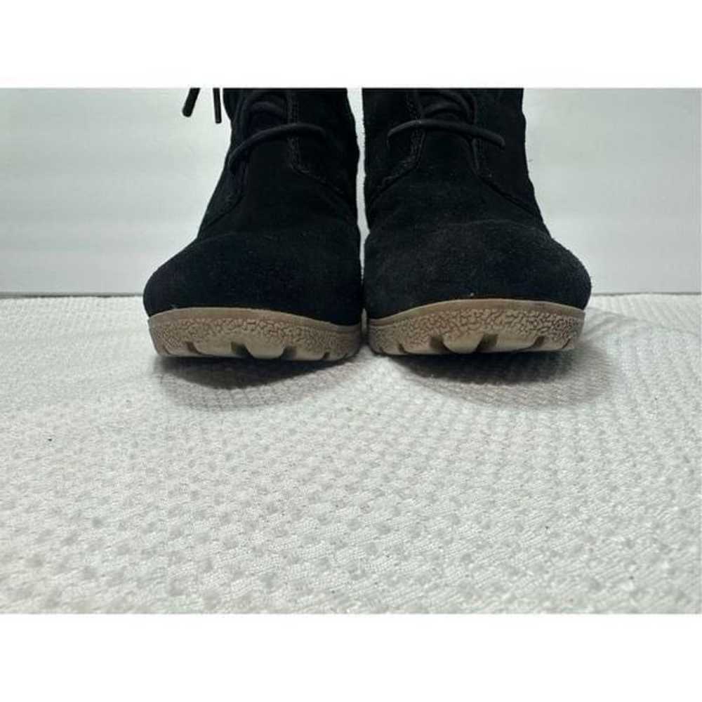 Mia black suede wedge heeled booties size 11 - image 8