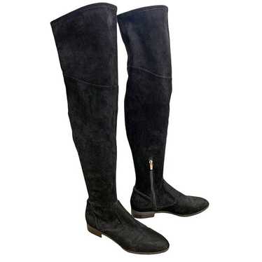 Marc Fisher LTD Black Faux Suede OTK Zip Boots