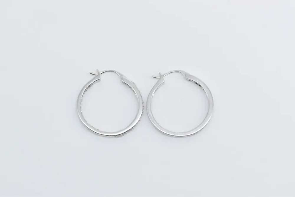 14K 0.25 Ctw Diamond Classic Hoop Fashion Earring… - image 2