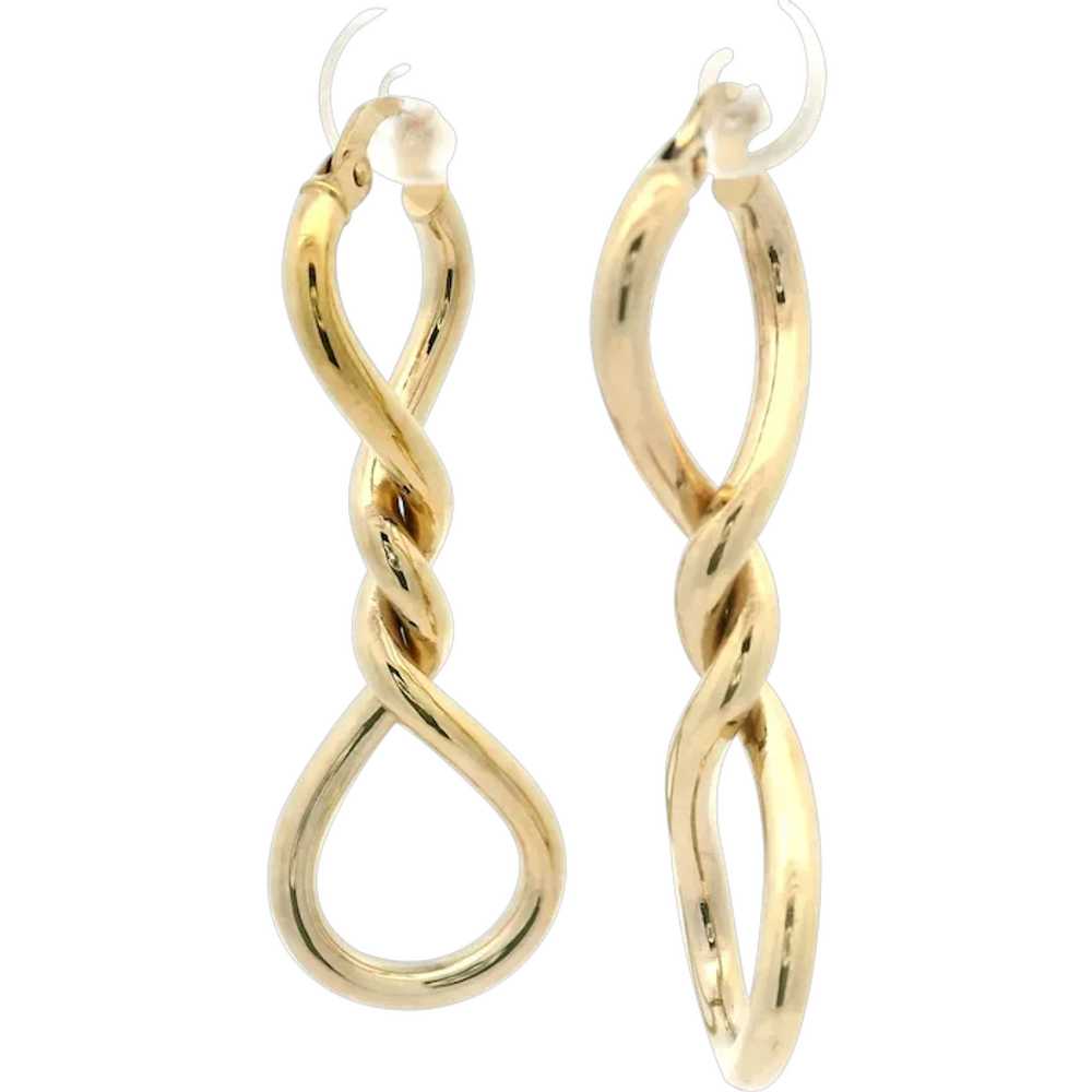 14k Yellow Gold Polished Finish Twisted Spiral Da… - image 1