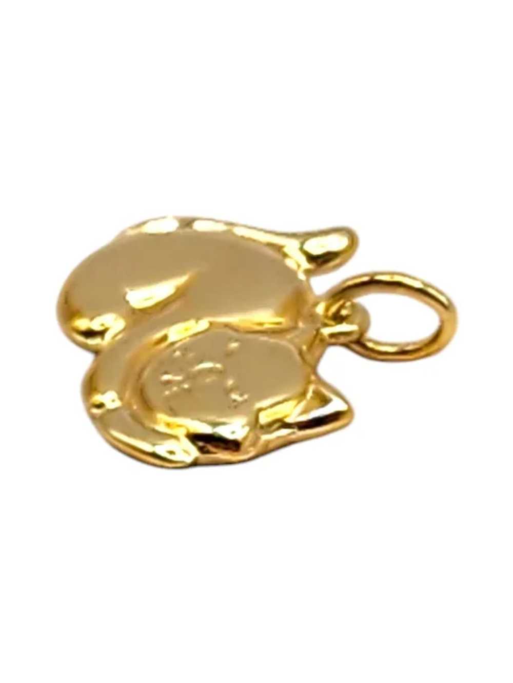 14 Karat Yellow Gold Sleeping Cat Charm #19985 - image 5