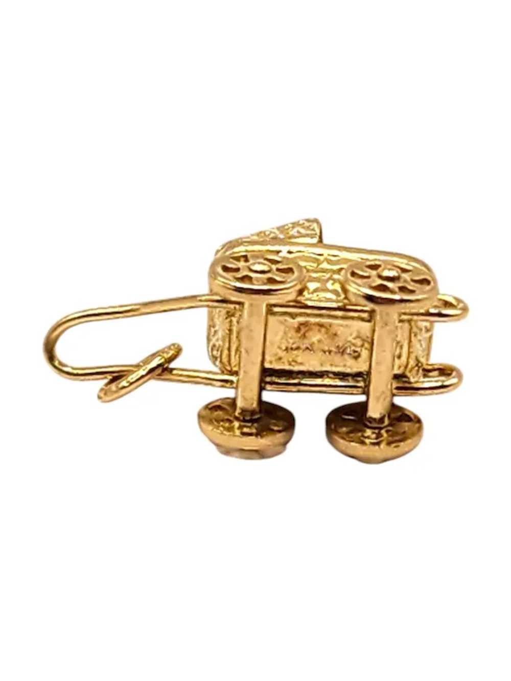 14 Karat Yellow Gold Baby Carriage Charm #19986 - image 3