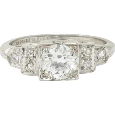 Art Deco 0.95 CTW Old European Diamond Platinum Vi